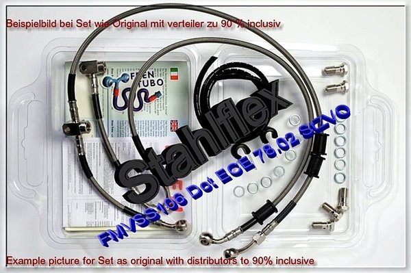 Stahlflex Bremsschlauch Satz für Suzuki GSF 1200 S Bandit  Bj 01- V+H 4 tlg ink Hohl