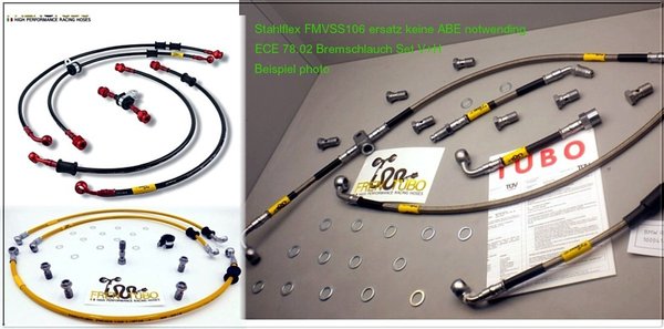 Bremsschlauch Stahlfex Leitung Satz für Kawasaki ZX 10-R 1000 Bj 04-05 v + h incl Hohlschrauben
