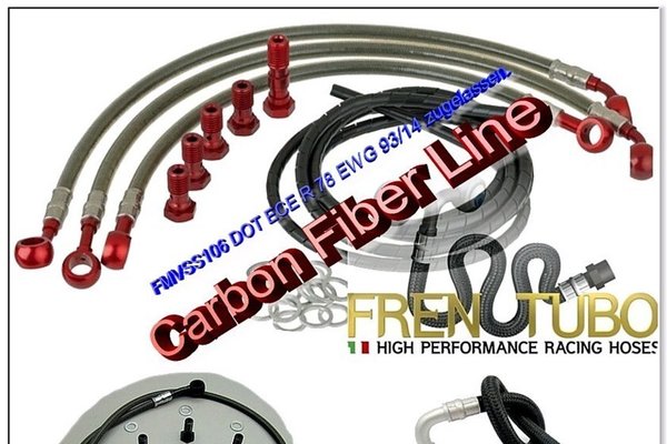 Carbon Bremsschlauch Leitung Satz für Suzuki GSX-R 600 750 Bj 11-vorne + hinten 3 tlg