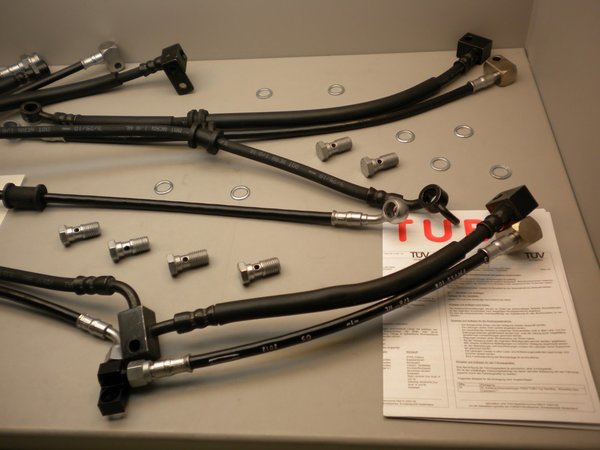 Stahlflex Bremsschlauch Leitung Set für Honda Goldwing GL 1000 incl Hohlschrauben